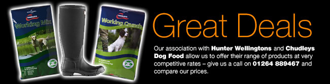 Great Deals with Hunter Wellingtons and Skinners Dog Food